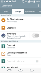Menu ustawień G3S podzielono na cztery zakładki