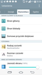 Menu ustawień G3S podzielono na cztery zakładki