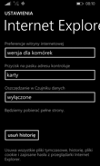 Wybrane aplikacje: Internet Explorer, Apps Center, Office, OneNote, Kalendarz, Kalkulator, OneDrive