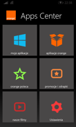 Wybrane aplikacje: Internet Explorer, Apps Center, Office, OneNote, Kalendarz, Kalkulator, OneDrive