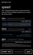 Rezultaty benchmarków: Antutu, Multibench 2, WP Bench Free, Sunspider