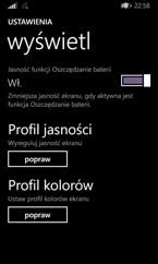 Ustawienia jasności i kolorów