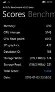 Rezultaty benchmarków: Antutu, Multibench 2, WP Bench Free, Sunspider