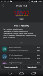 Wyniki benchmarków: Antuta, PCMark, Vellamo, Quadrant, Geekbench 3, 3DMark