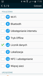 Menu ustawień