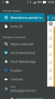 Wybrane aplikacje: menadżer plików, Do It Later, MyASUS, SuperNote, Kalkulator, Latarka, Pogoda