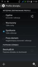Widżety, profile i informacje o telefonie
