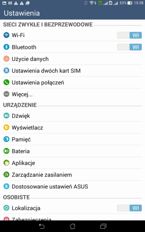 Ustawienia, menu DualSIM, zarządzanie energią