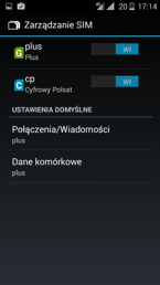 Ustawienia opcji dual-SIM