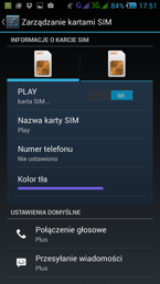 Dzwonienie, słuchanie radia i ustawienia opcji dual-SIM