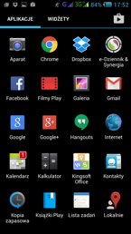 Opcje w menu