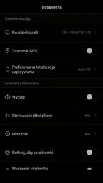 Menu aparatu głównego