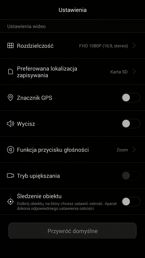 Menu aparatu głównego