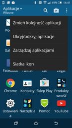 Pulpit, aplikacje, edycja menu