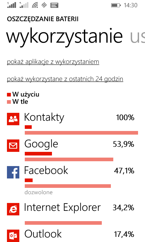 Opcje związane z baterią