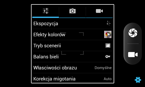 Menu aparatu głównego i frontowej kamery