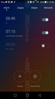 Fabryczne aplikacje: Tryb prosty, oszczędny, kalendarz, polecane, zegar, pilot, lupa, HiCare, pogoda