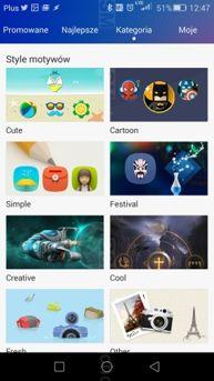 Fabryczne aplikacje: menedżer plików, tematy, dyktafon, radio, muzyka, galeria