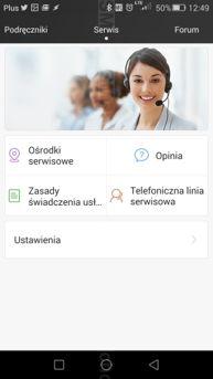 Fabryczne aplikacje: Tryb prosty, oszczędny, kalendarz, polecane, zegar, pilot, lupa, HiCare, pogoda