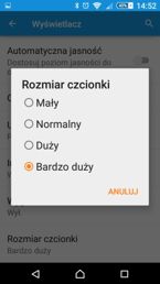 Ustawienia, ekran