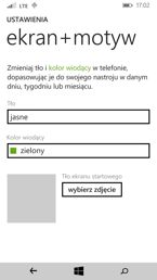 Ustawienia kolorystyki, a także opcji dużego kontrastu