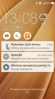 Ekran blokady, główny, opcje zarządzania i zasobnik