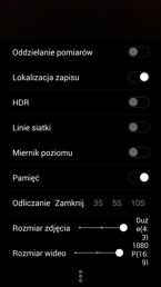 Menu aparatu