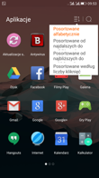 Menu aplikacji