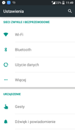 Ustawienia, gesty i blokada ekranu