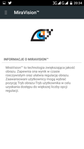 Ustawienia wyświetlania obrazu (MiraVision)