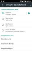 Ustawienia dźwięku i Muzyka