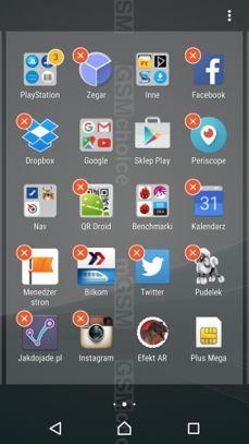 Ekran blokady, zasobnik, jego edycja, folder