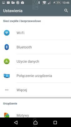 Ustawienia, regulacja ekranu, czytnik palca
