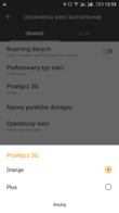 Opcje menu związane z dual-SIM