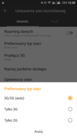 Opcje menu związane z dual-SIM