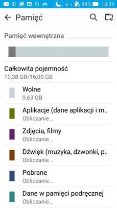 Tryb jednej ręki, gesty, pamięć, ustawienia, energia Tryb jednej ręki, gesty, pamięć, ustawienia, energia